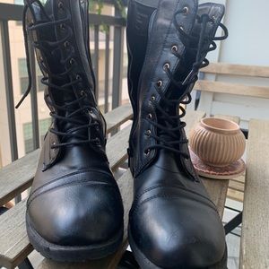 vintage leather combat boots